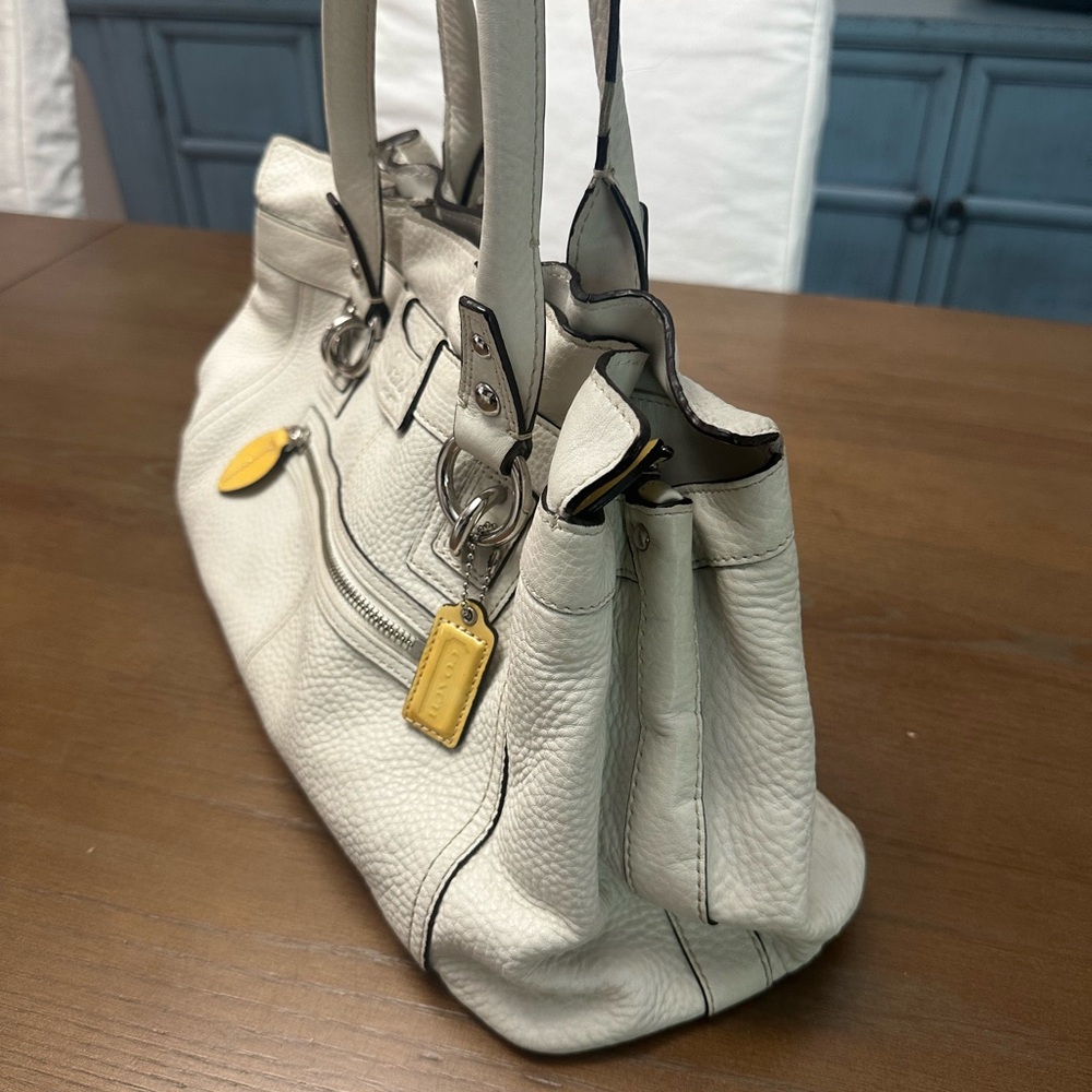 Coach Penelope Pebbled Leather Shoulder Bag with Yellow Charms - Picture 2 of 9
